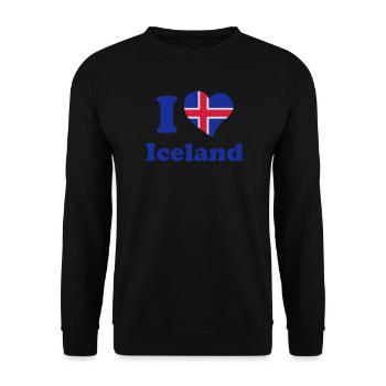 I love Iceland - J'aime l'Islande - Sweat-shirt Unisexe - noir - Devant - Alina (178cm) & Michal (187cm)