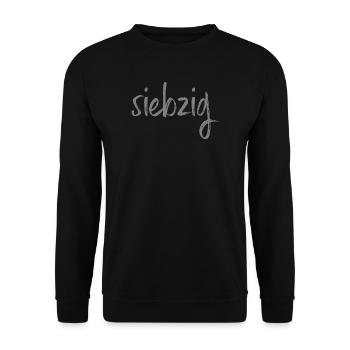70 siebzig 70. Geburtstag Geschenk Geschenkidee - Unisex Pullover - Schwarz - Vorne - Alina (178cm) & Michal (187cm)