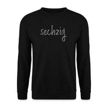 60 sechzig 60. Geburtstag Geschenk - Unisex Pullover - Schwarz - Vorne - Alina (178cm) & Michal (187cm)