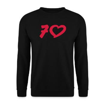 7 | 70 | Birthday | Geburtstag | Jubilee | - Unisex Sweatshirt - black - Front - Alina (178cm) & Michal (187cm)
