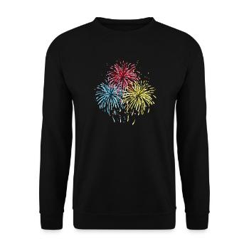 Fireworks in three colors - Unisex Sweatshirt - black - Front - Alina (178cm) & Michal (187cm)