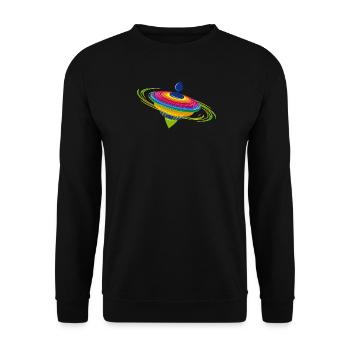 colorful top - Unisex Sweatshirt - black - Front - Alina (178cm) & Michal (187cm)