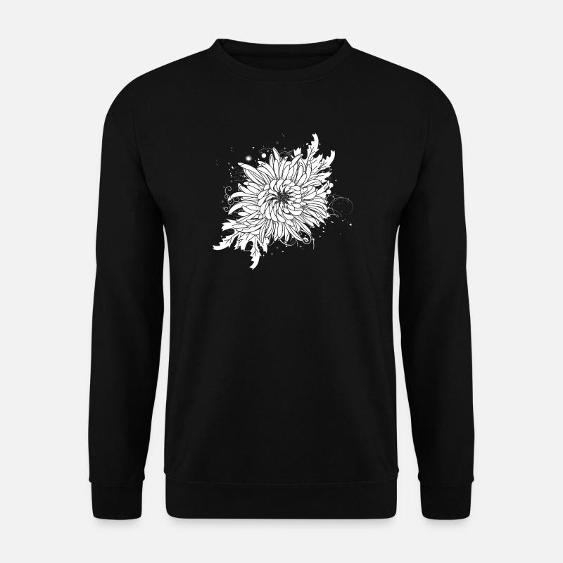 chrysanthème blanc - Sweat-shirt Unisexe - noir