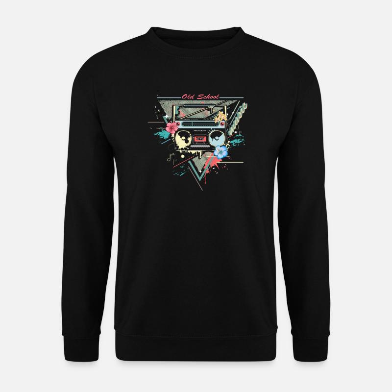 Ghettoblaster Kassettenspieler Retro Graffiti - Unisex Pullover - Schwarz