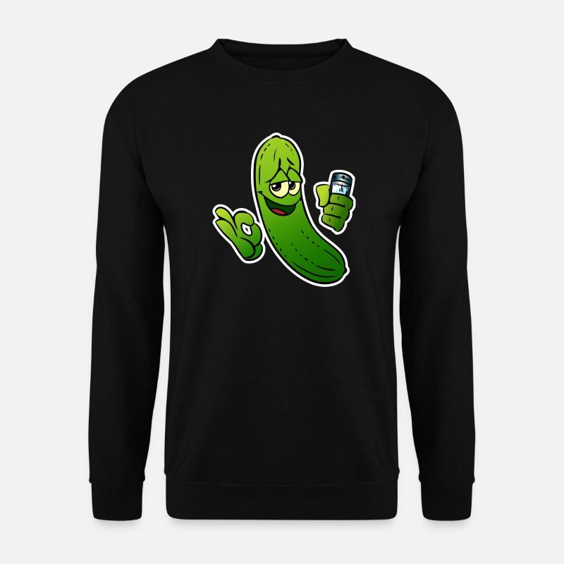 Gurkenheld Cartoon - Unisex Pullover - Schwarz