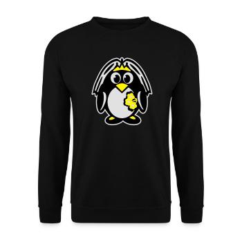 pinguinbraut - Unisex Pullover - Schwarz - Vorne - Alina (178cm) & Michal (187cm)