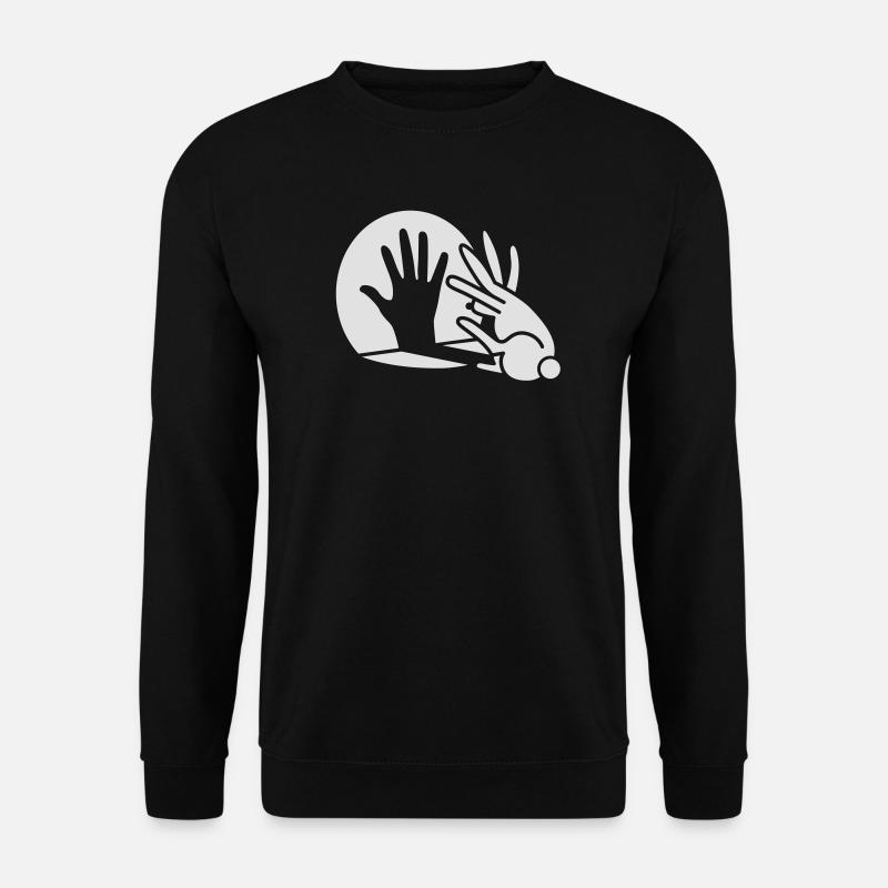 Rabbit Hand Shadows Glow in the dark - Unisex Sweatshirt - black