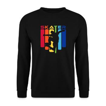 Skater Kids Rainbow Silhouette - Unisex Pullover - Schwarz - Vorne - Alina (178cm) & Michal (187cm)