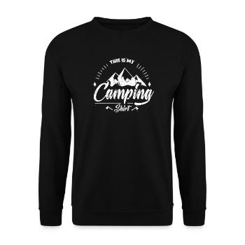 C'est ma chemise de camping - vintage - camping - Sweat-shirt Unisexe - noir - Devant - Alina (178cm) & Michal (187cm)