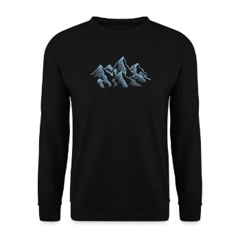 Mountains peaks drawing - Unisex Sweatshirt - black - Front - Alina (178cm) & Michal (187cm)