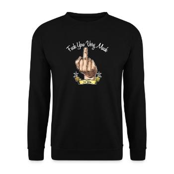 Fuck you very much - Unisex Sweatshirt - black - Front - Alina (178cm) & Michal (187cm)