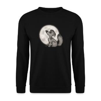 Wölfchen - Unisex Pullover - Schwarz - Vorne - Alina (178cm) & Michal (187cm)