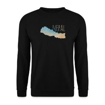 Nepal - Unisex Pullover - Schwarz - Vorne - Alina (178cm) & Michal (187cm)