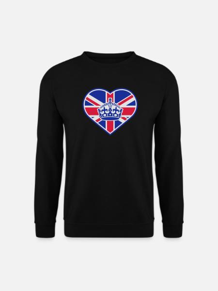England Herz Krone - Unisex Pullover - Schwarz