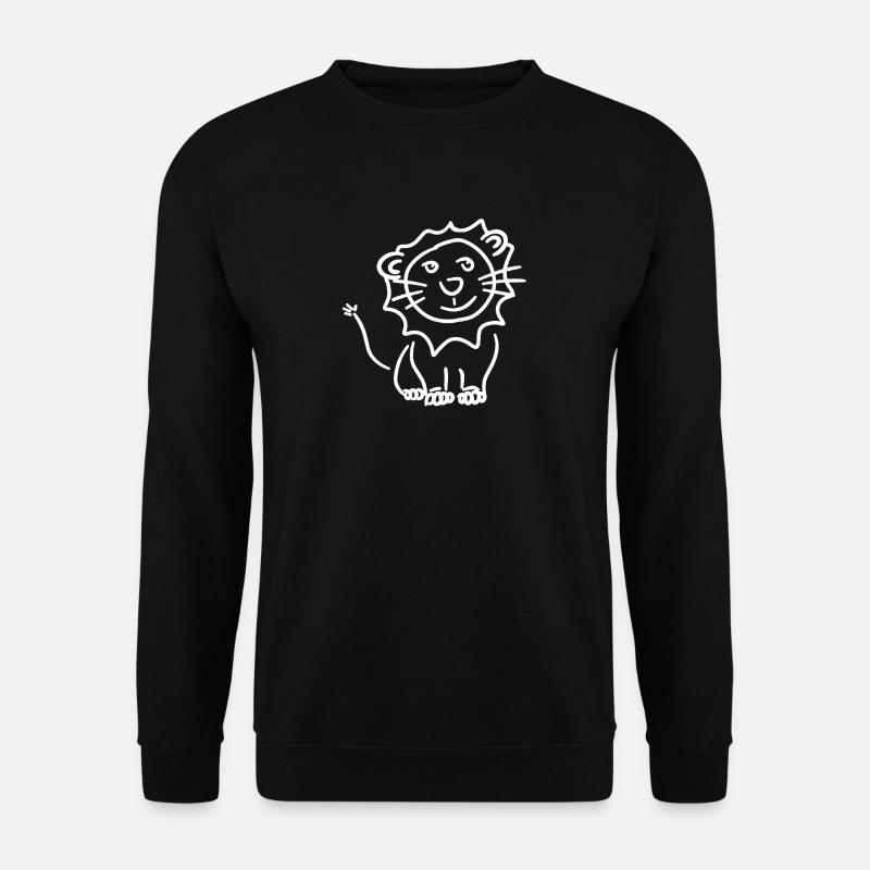 Sonnenlöwe Doodle Stil - Unisex Pullover - Schwarz