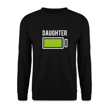 Tochter Partnerlook Familienlook Famillie Mädchen - Unisex Pullover - Schwarz - Vorne - Alina (178cm) & Michal (187cm)
