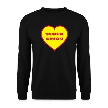 Super Simon - Unisex Sweatshirt - black - Front - Alina (178cm) & Michal (187cm)