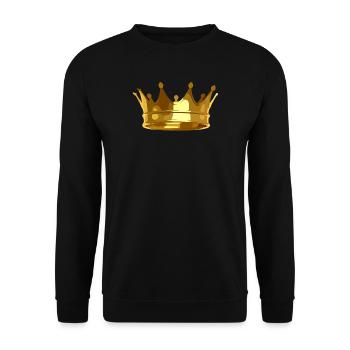 Krone Du bist der King König - Unisex Pullover - Schwarz - Vorne - Alina (178cm) & Michal (187cm)
