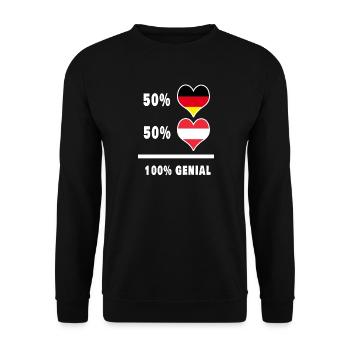 Deutschland und Österreich genial / Geschenk - Unisex Pullover - Schwarz - Vorne - Alina (178cm) & Michal (187cm)