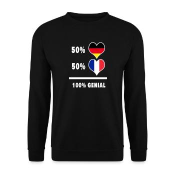 Deutschland und Frankreich genial / Geschenk - Unisex Pullover - Schwarz - Vorne - Alina (178cm) & Michal (187cm)