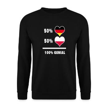 Allemagne et Pologne génial / cadeau drapeau - Sweat-shirt Unisexe - noir - Devant - Alina (178cm) & Michal (187cm)