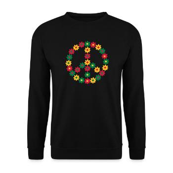 Rasta Friedenszeichen - Unisex Pullover - Schwarz - Vorne - Alina (178cm) & Michal (187cm)