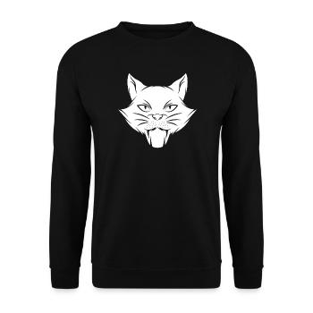 Katze Kätzchen Miau Hauskatze Katzenauge Katzendam - Unisex Pullover - Schwarz - Vorne - Alina (178cm) & Michal (187cm)