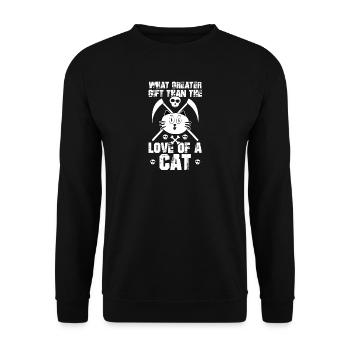 Katze Kätzchen Miau Hauskatze Katzenauge Katzendam - Unisex Pullover - Schwarz - Vorne - Alina (178cm) & Michal (187cm)
