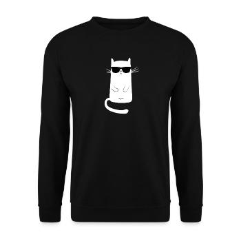 chat cool | reste calme - Sweat-shirt Unisexe - noir - Devant - Alina (178cm) & Michal (187cm)