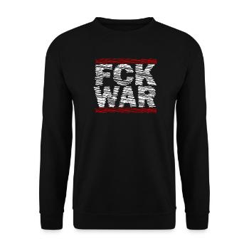 FCK WAR – Déclaration anti-guerre - Sweat-shirt Unisexe - noir - Devant - Alina (178cm) & Michal (187cm)