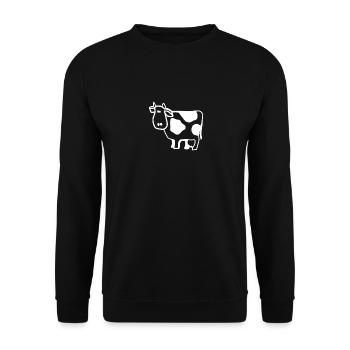 cow - Unisex Sweatshirt - black - Front - Alina (178cm) & Michal (187cm)