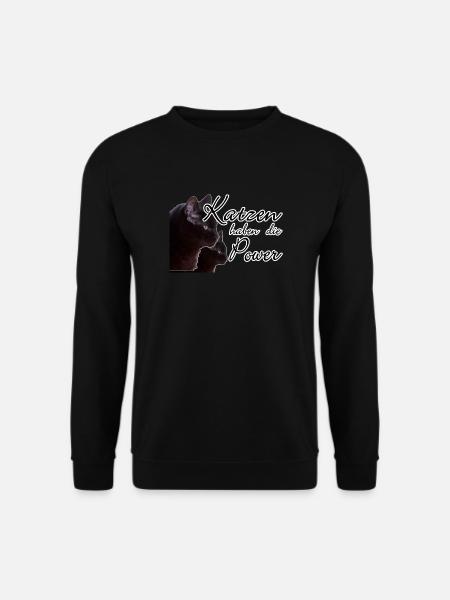 Katzen Katze Tier Haustier Spruch Liebe Geschenk - Unisex Pullover - Schwarz