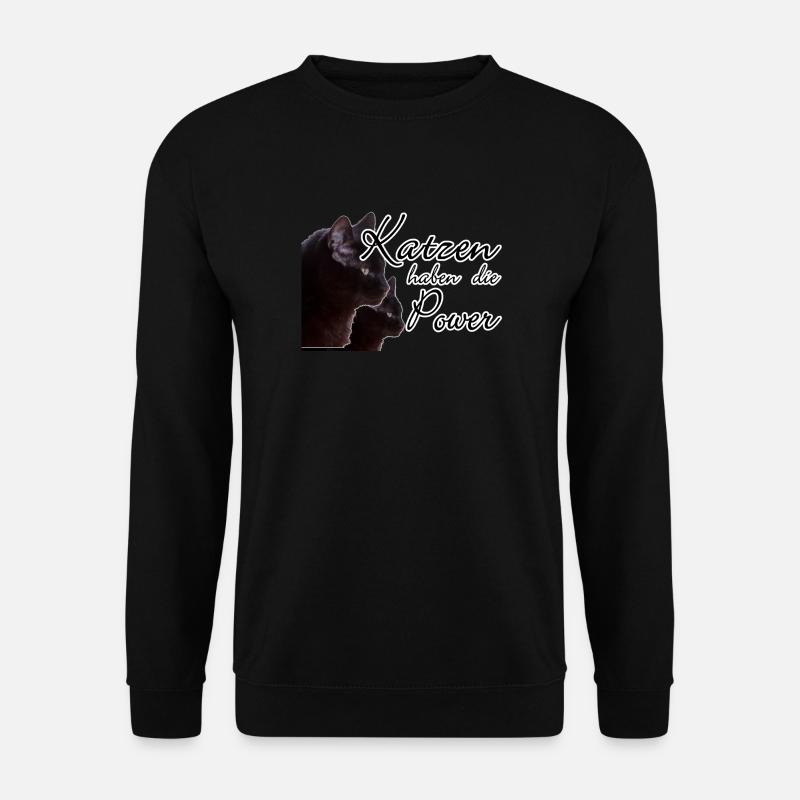 Katzen Katze Tier Haustier Spruch Liebe Geschenk - Unisex Pullover - Schwarz