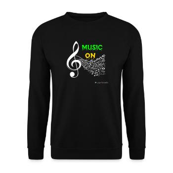 Music ON - Sweat-shirt Unisexe - noir - Devant - Alina (178cm) & Michal (187cm)