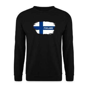 Finland Flag / Gift Helsinki Scandinavia - Unisex Sweatshirt - black - Front - Alina (178cm) & Michal (187cm)