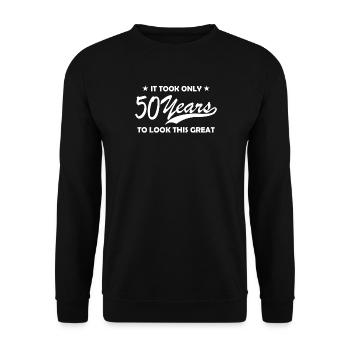 50 years - Unisex Sweatshirt - black - Front - Alina (178cm) & Michal (187cm)