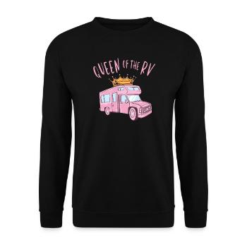 Königin des Camper - Unisex Pullover - Schwarz - Vorne - Alina (178cm) & Michal (187cm)