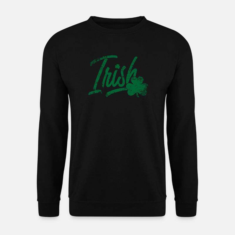 Irische Pinselschrift mit Kleeblatt - Unisex Pullover - Schwarz