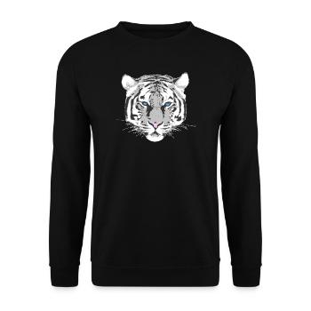 weißer Tiger - Unisex Pullover - Schwarz - Vorne - Alina (178cm) & Michal (187cm)