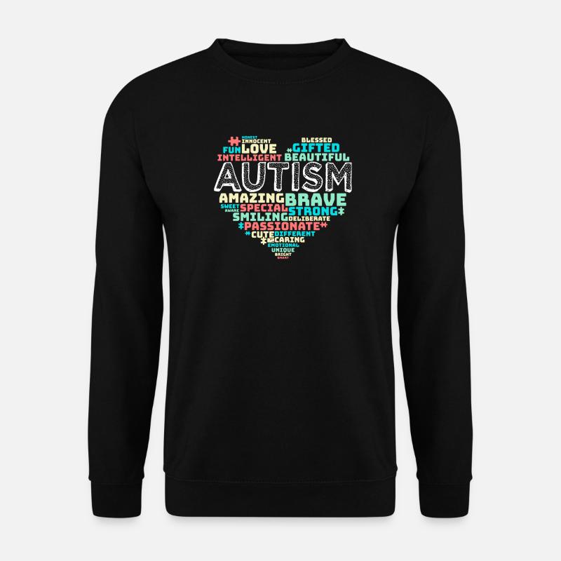 Herz-Puzzlespiel-Autismus-Hemd - Unisex Pullover - Schwarz