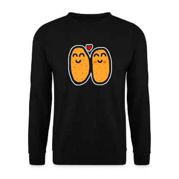 Potato Lover Shirt - Unisex Sweatshirt - black - Front - Alina (178cm) & Michal (187cm)