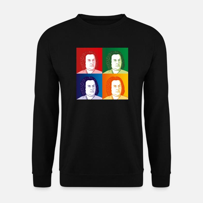 Johann Sebastian Bach im Cartoon Style - Unisex Pullover - Schwarz