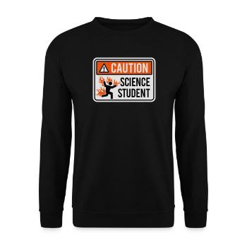 Attention étudiant en sciences - physique / chimie - Sweat-shirt Unisexe - noir - Devant - Alina (178cm) & Michal (187cm)
