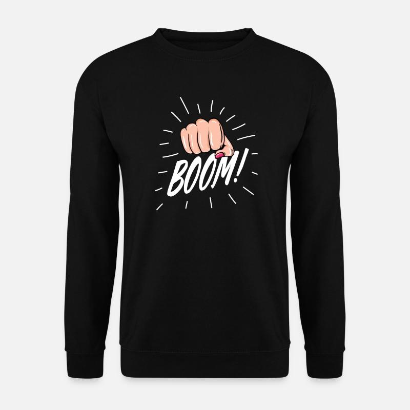 Strip Pop mit weiblicher Faust - Unisex Pullover - Schwarz