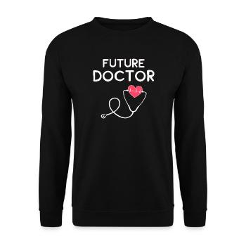 Future Doctor - Doctor Student Gift - Unisex Sweatshirt - black - Front - Alina (178cm) & Michal (187cm)