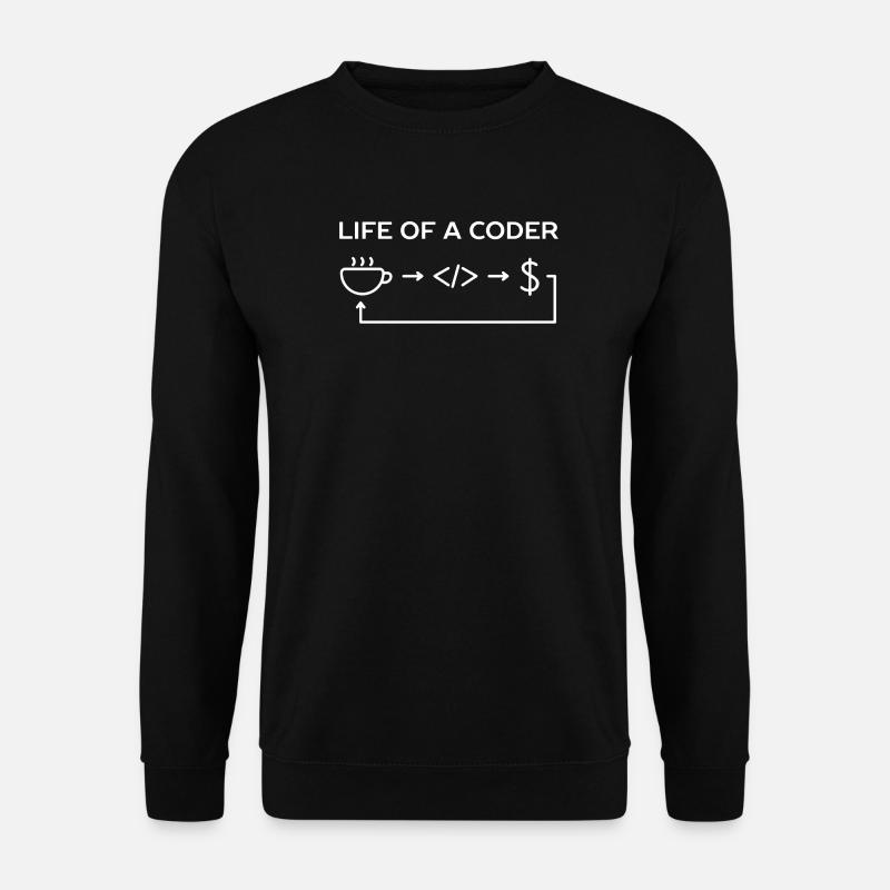 Programmierer-Leben eines Codier-Hemdes - Unisex Pullover - Schwarz