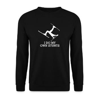 I do my own stunts - Unisex Sweatshirt - black - Front - Alina (178cm) & Michal (187cm)