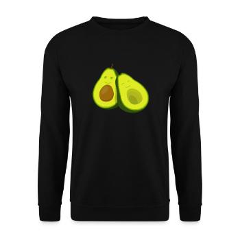 Kuschelige Avocadofreundschaft - Unisex Pullover - Schwarz - Vorne - Alina (178cm) & Michal (187cm)