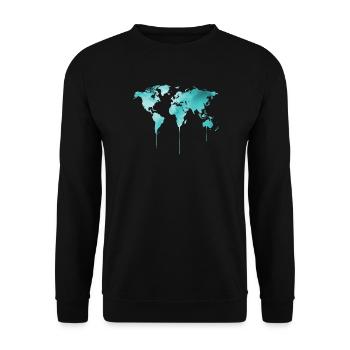 Weltkarte - Unisex Pullover - Schwarz - Vorne - Alina (178cm) & Michal (187cm)