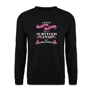 Super femme survécu au cancer t-shirt - Sweat-shirt Unisexe - noir - Devant - Alina (178cm) & Michal (187cm)